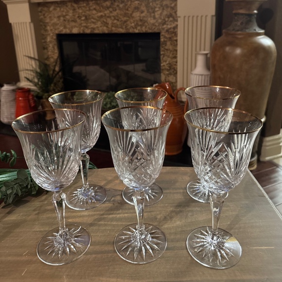 Signed ROGASKA CRYSTAL RICHMOND PLATINUM WATER GOBLET  7 1/8 goblets - Picture 2 of 7